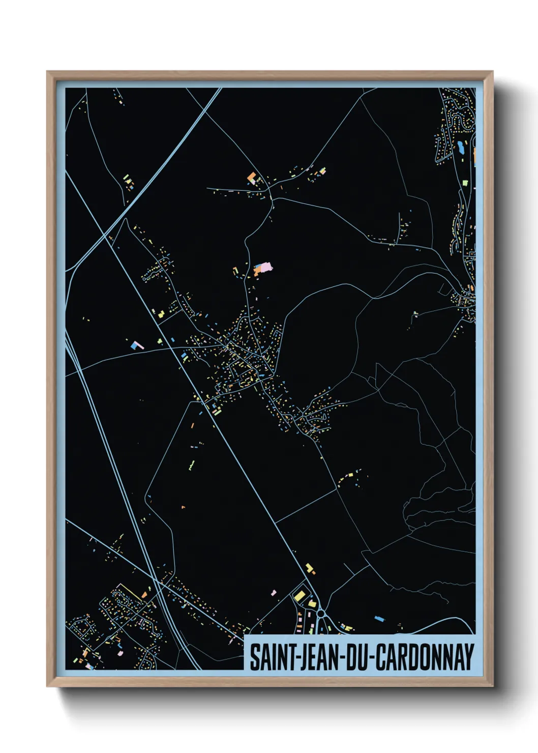 Une affiche de carte sur Saint-Jean-du-Cardonnay