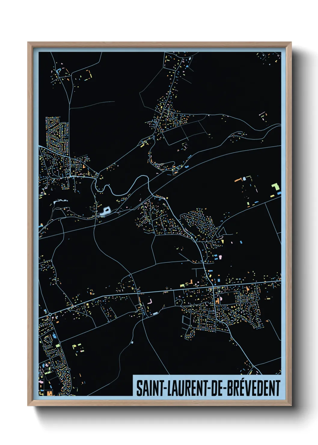 Une affiche de carte sur Saint-Laurent-de-Brévedent