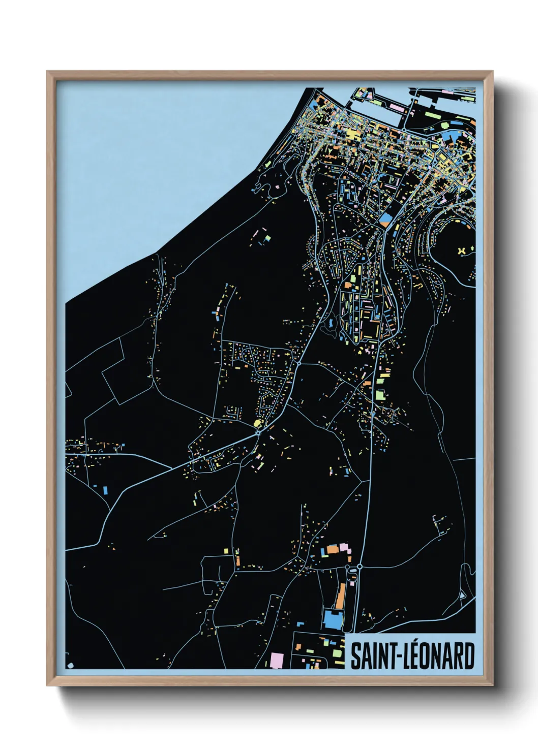 Une affiche de carte sur Saint-Léonard