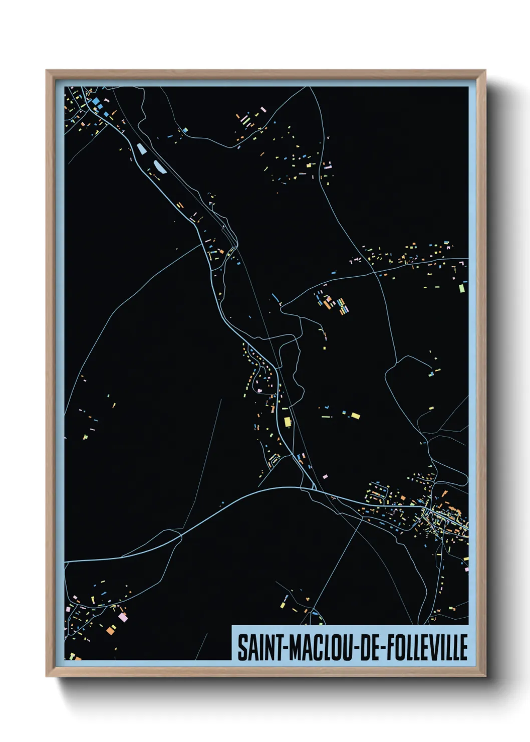 Une affiche de carte sur Saint-Maclou-de-Folleville