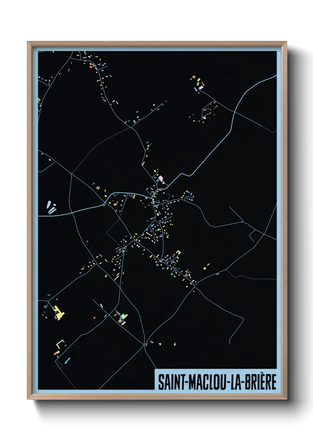 Une affiche de carte sur Saint-Maclou-la-Brière