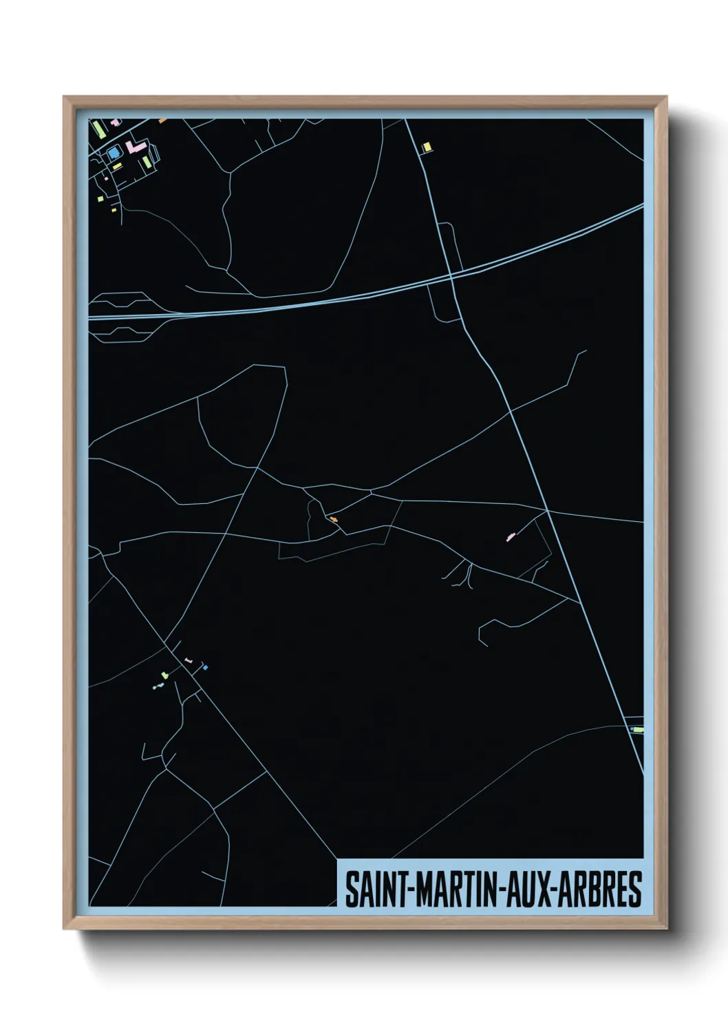 Une affiche de carte sur Saint-Martin-aux-Arbres