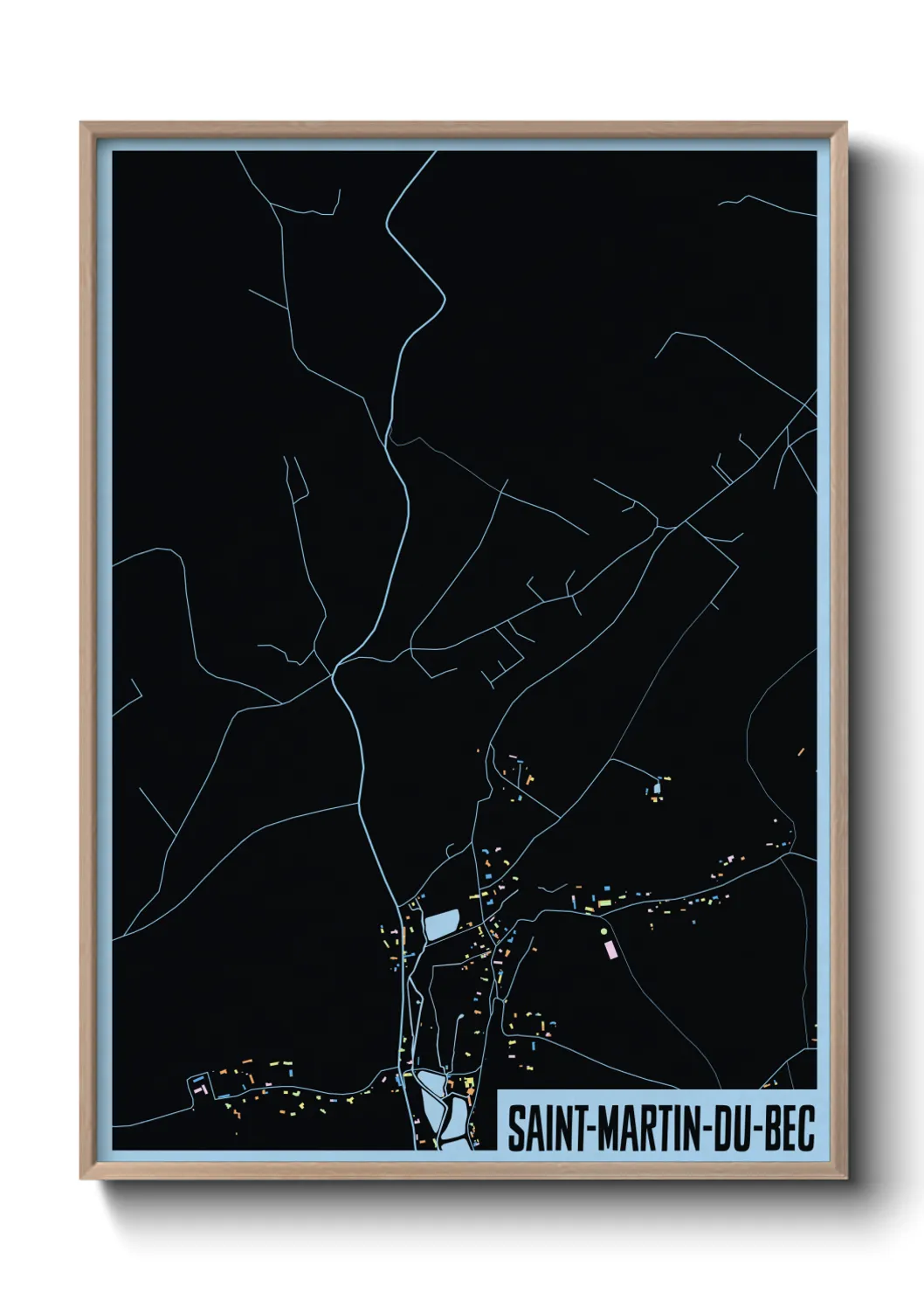 Une affiche de carte sur Saint-Martin-du-Bec