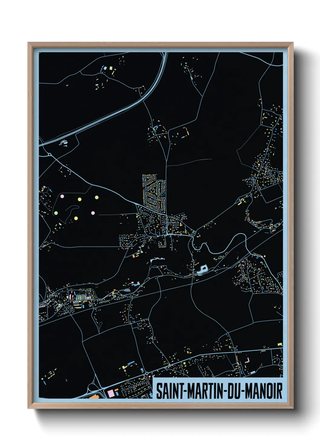 Une affiche de carte sur Saint-Martin-du-Manoir