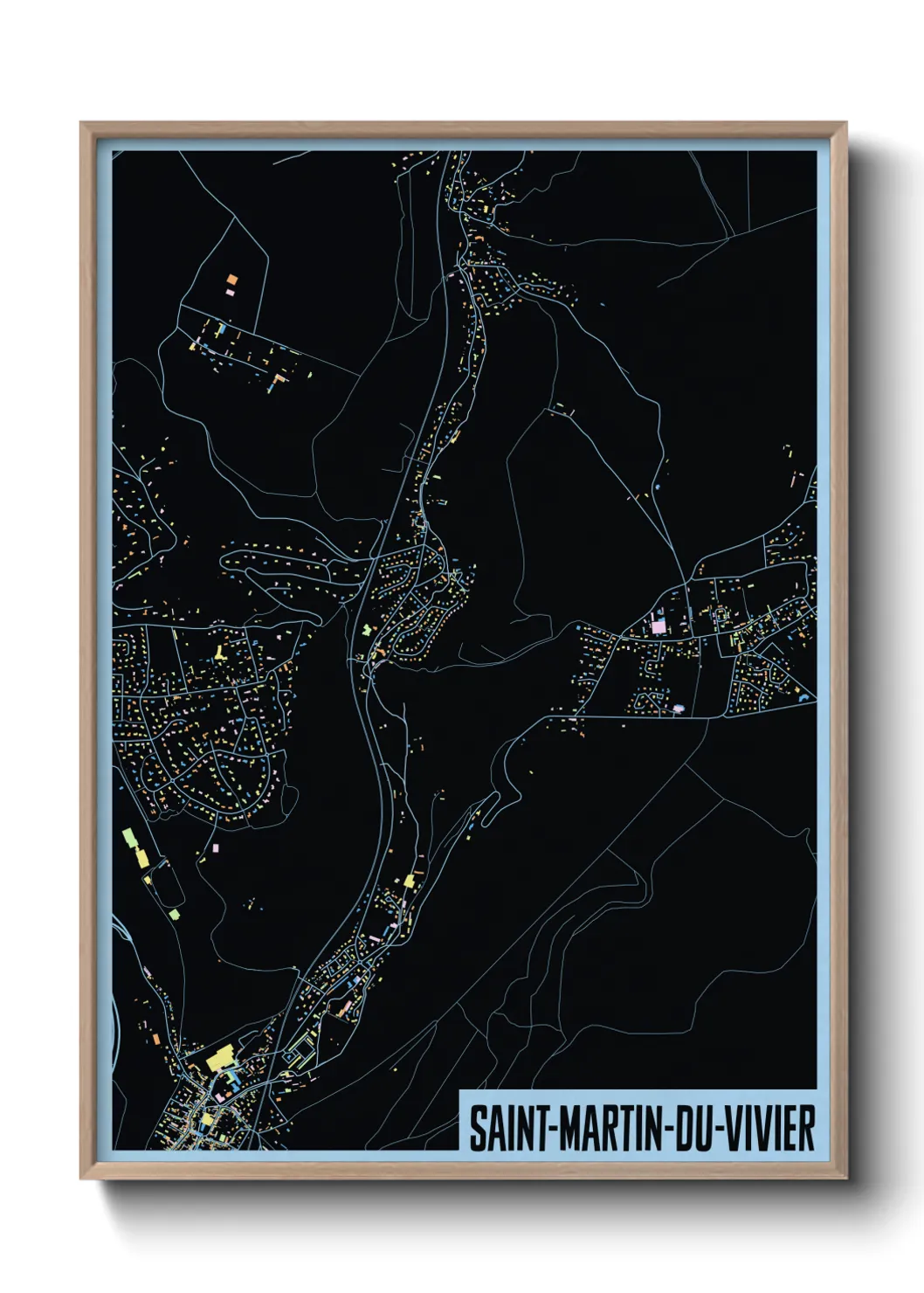 Une affiche de carte sur Saint-Martin-du-Vivier