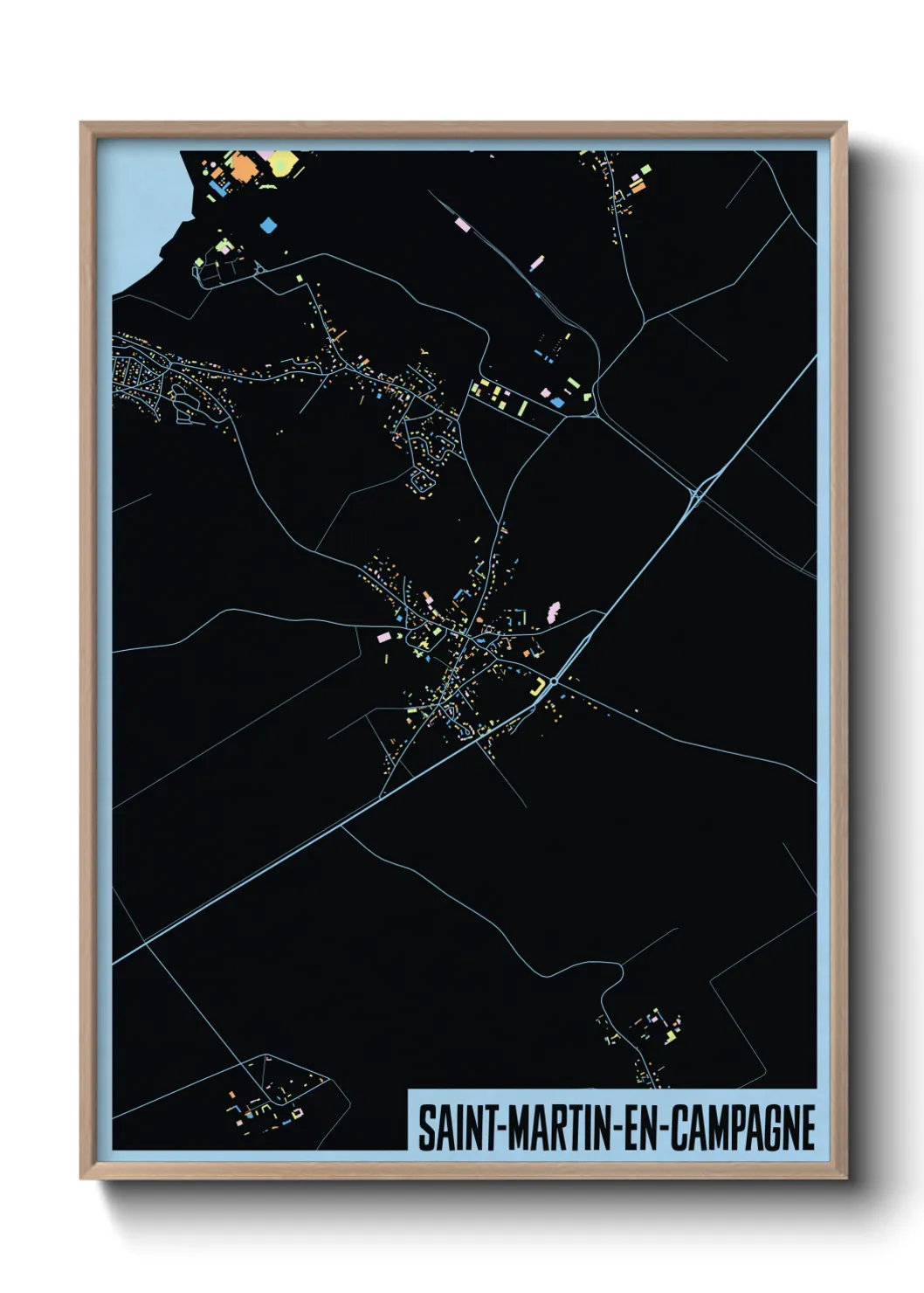 Une affiche de carte sur Saint-Martin-en-Campagne