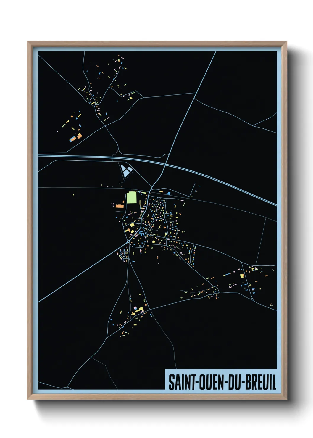 Une affiche de carte sur Saint-Ouen-du-Breuil