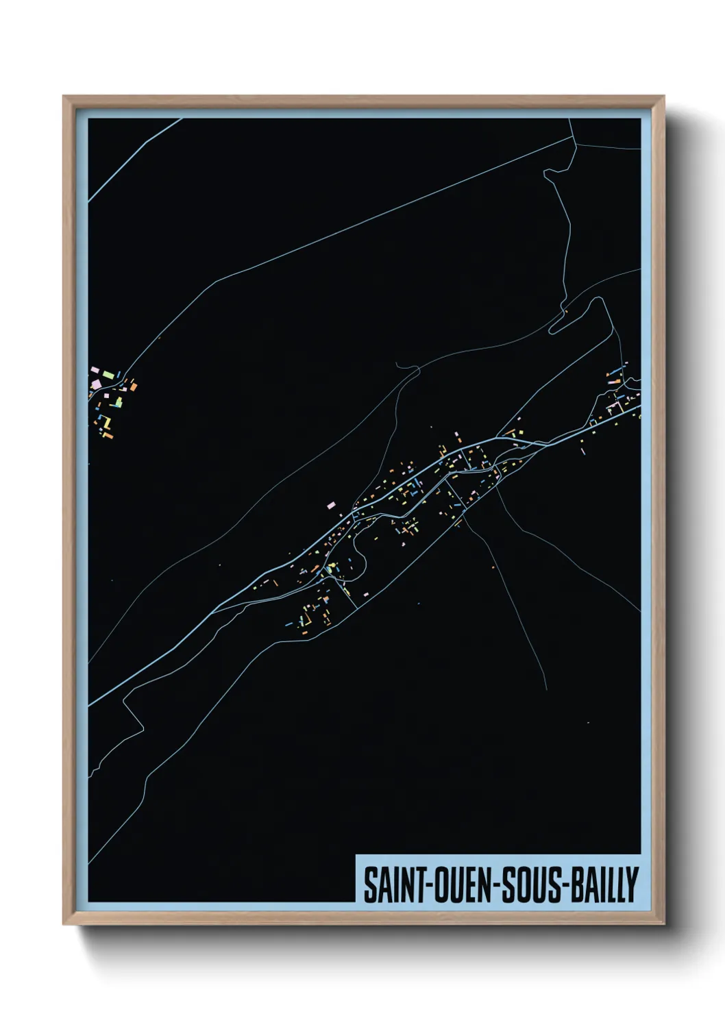 Une affiche de carte sur Saint-Ouen-sous-Bailly