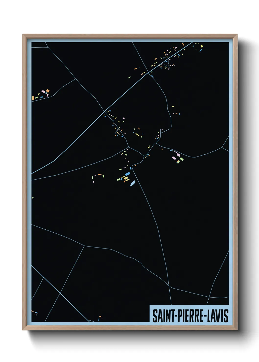 Une affiche de carte sur Saint-Pierre-Lavis