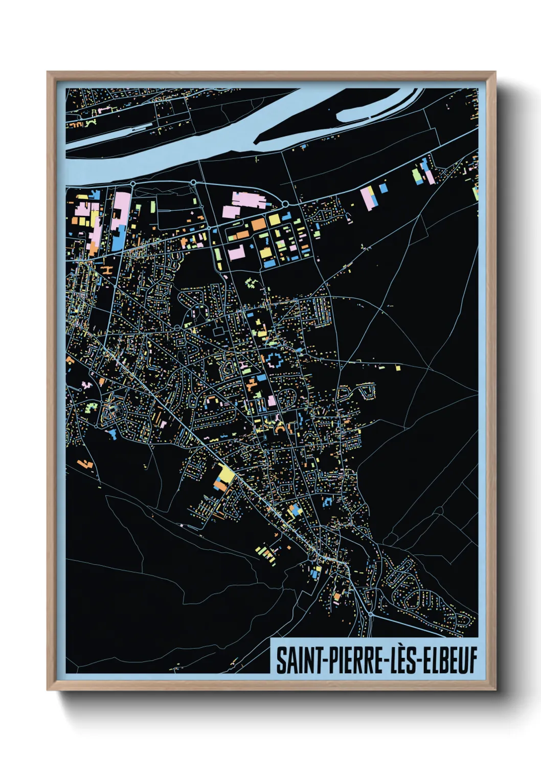 Une affiche de carte sur Saint-Pierre-lès-Elbeuf