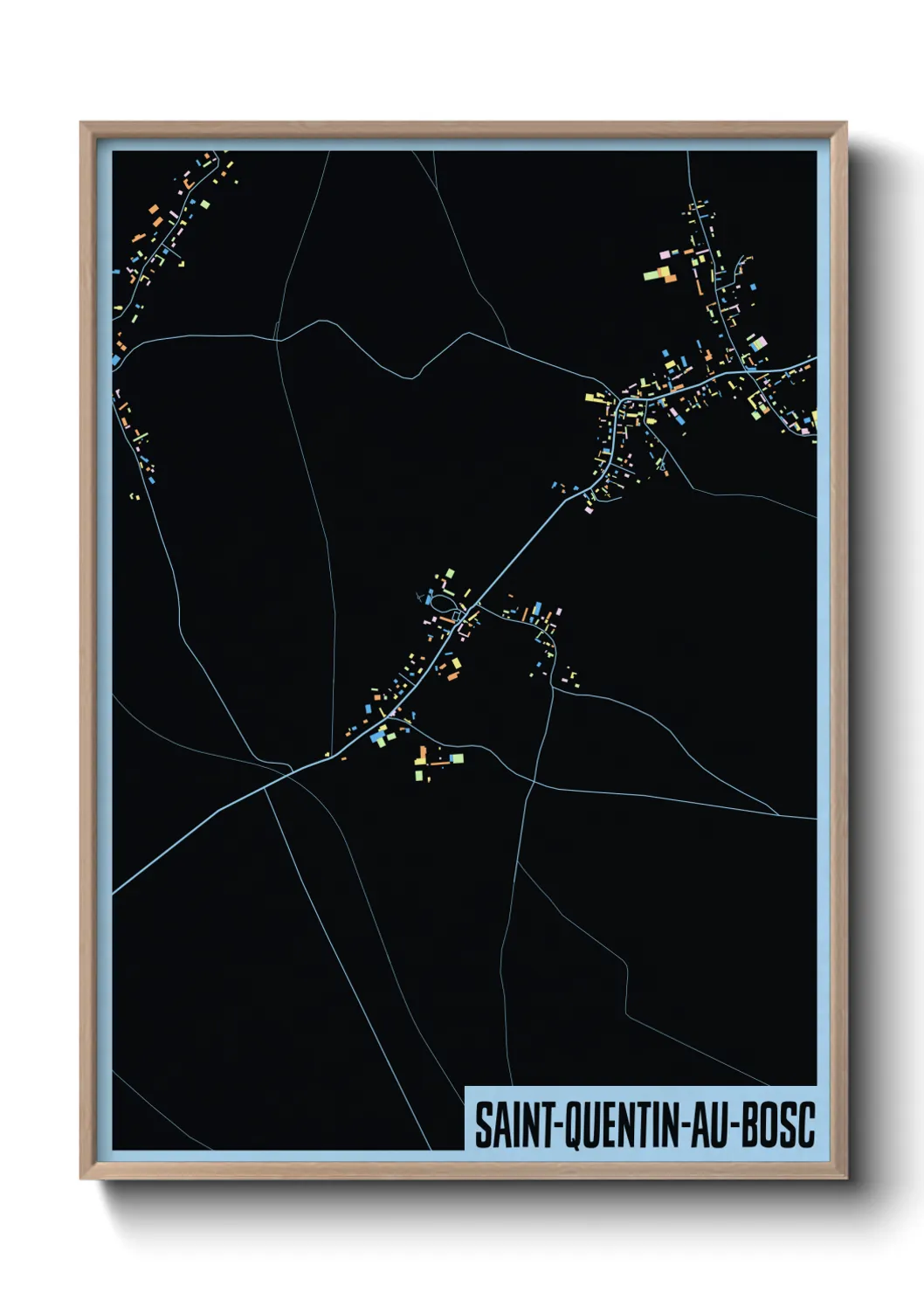 Une affiche de carte sur Saint-Quentin-au-Bosc