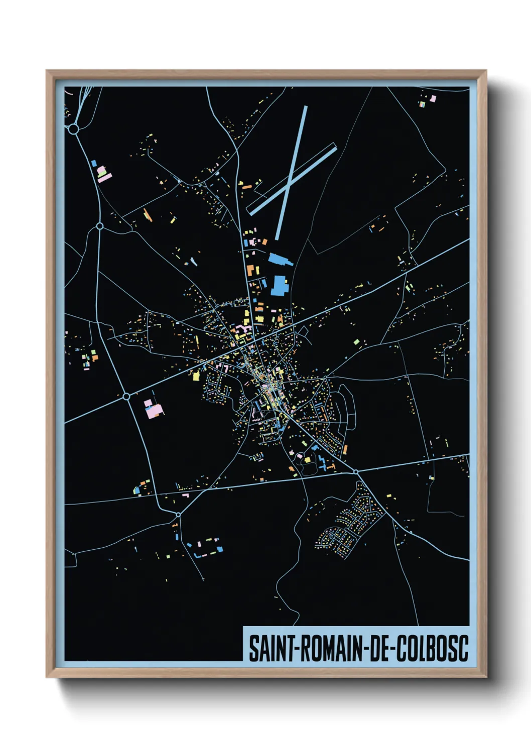 Une affiche de carte sur Saint-Romain-de-Colbosc