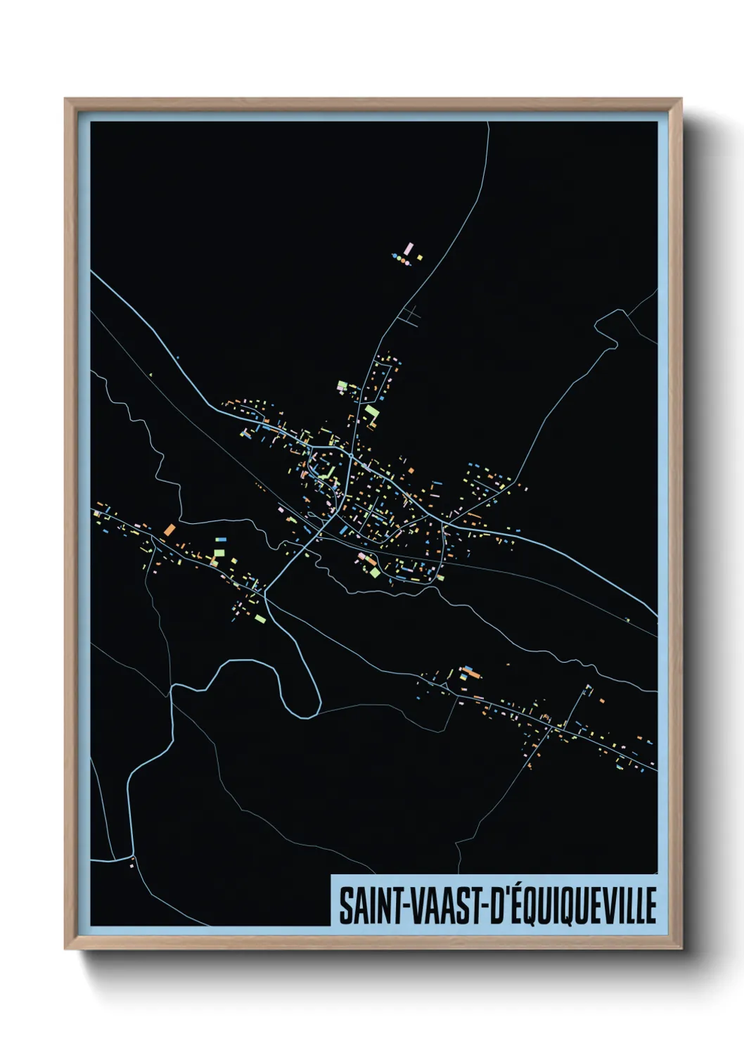 Une affiche de carte sur Saint-Vaast-d'Équiqueville