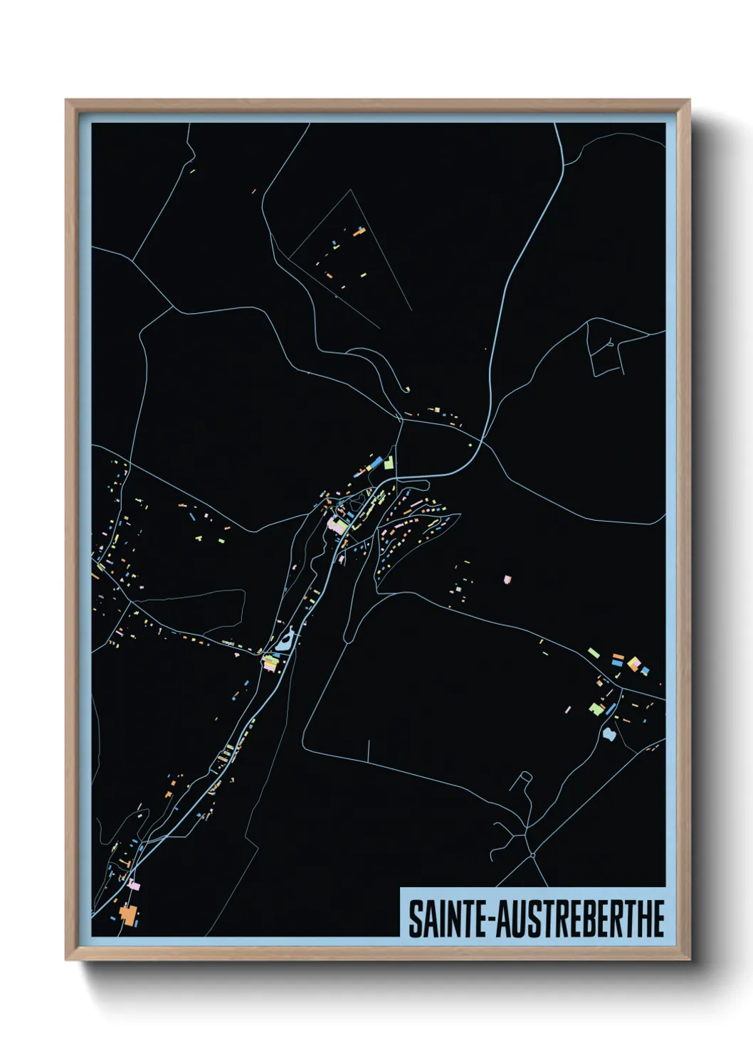 Une affiche de carte sur Sainte-Austreberthe