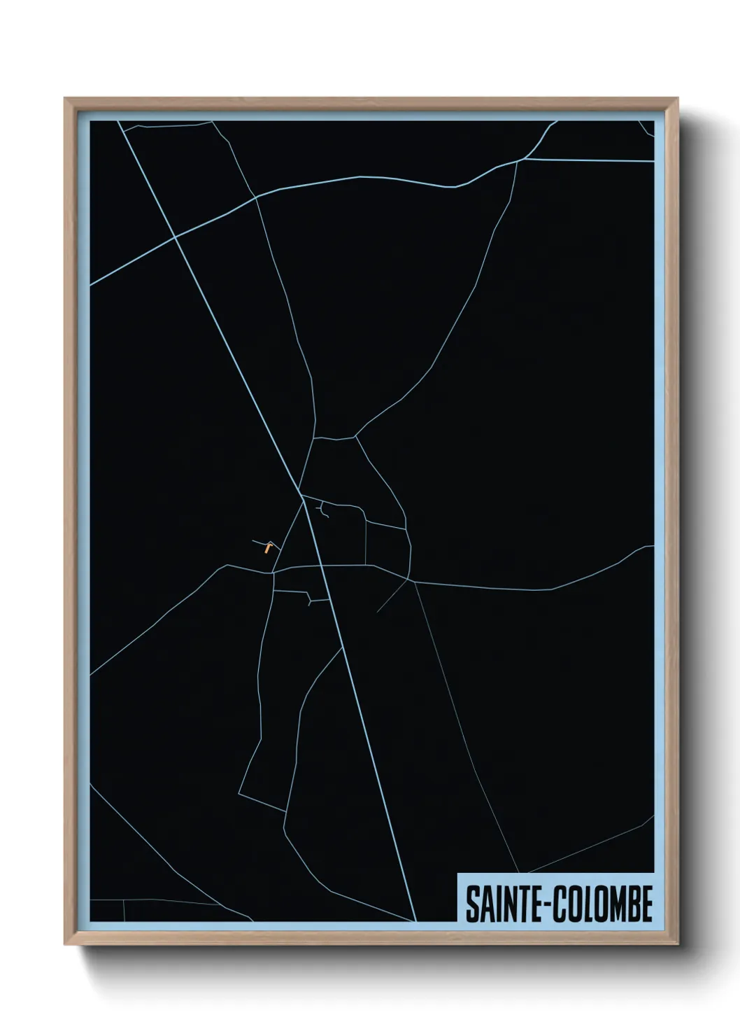 Une affiche de carte sur Sainte-Colombe