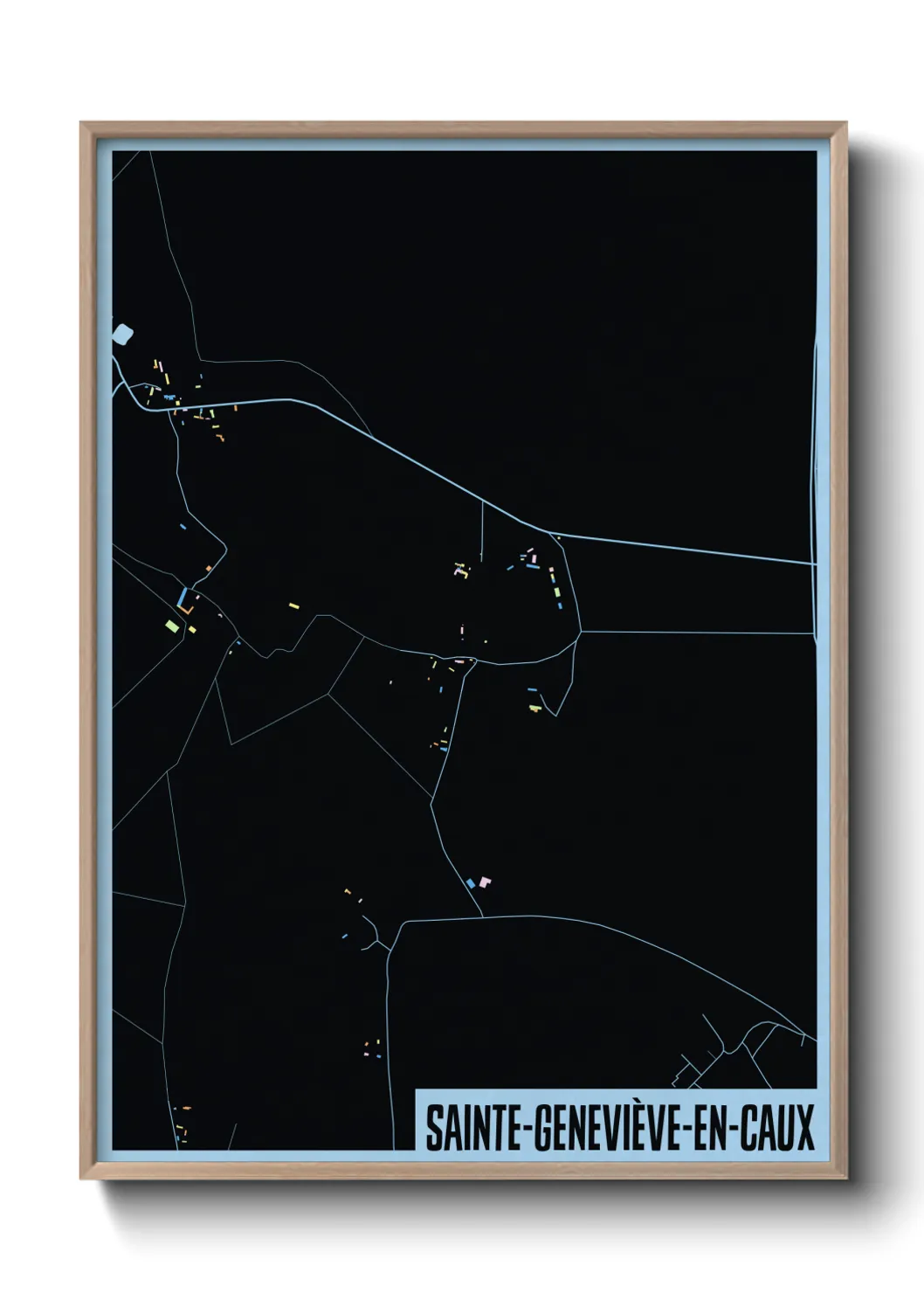 Une affiche de carte sur Sainte-Geneviève-en-Caux