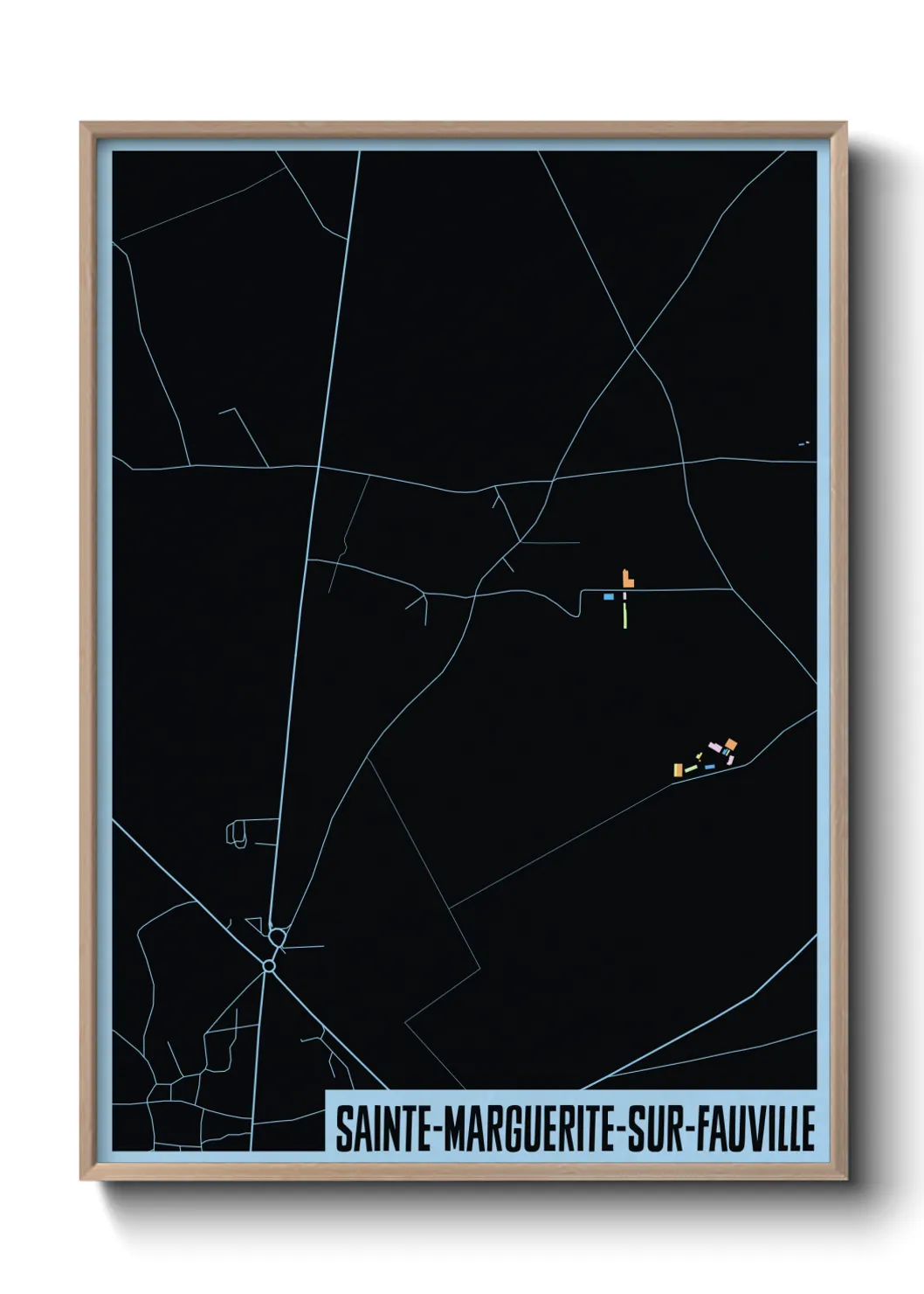 Une affiche de carte sur Sainte-Marguerite-sur-Fauville