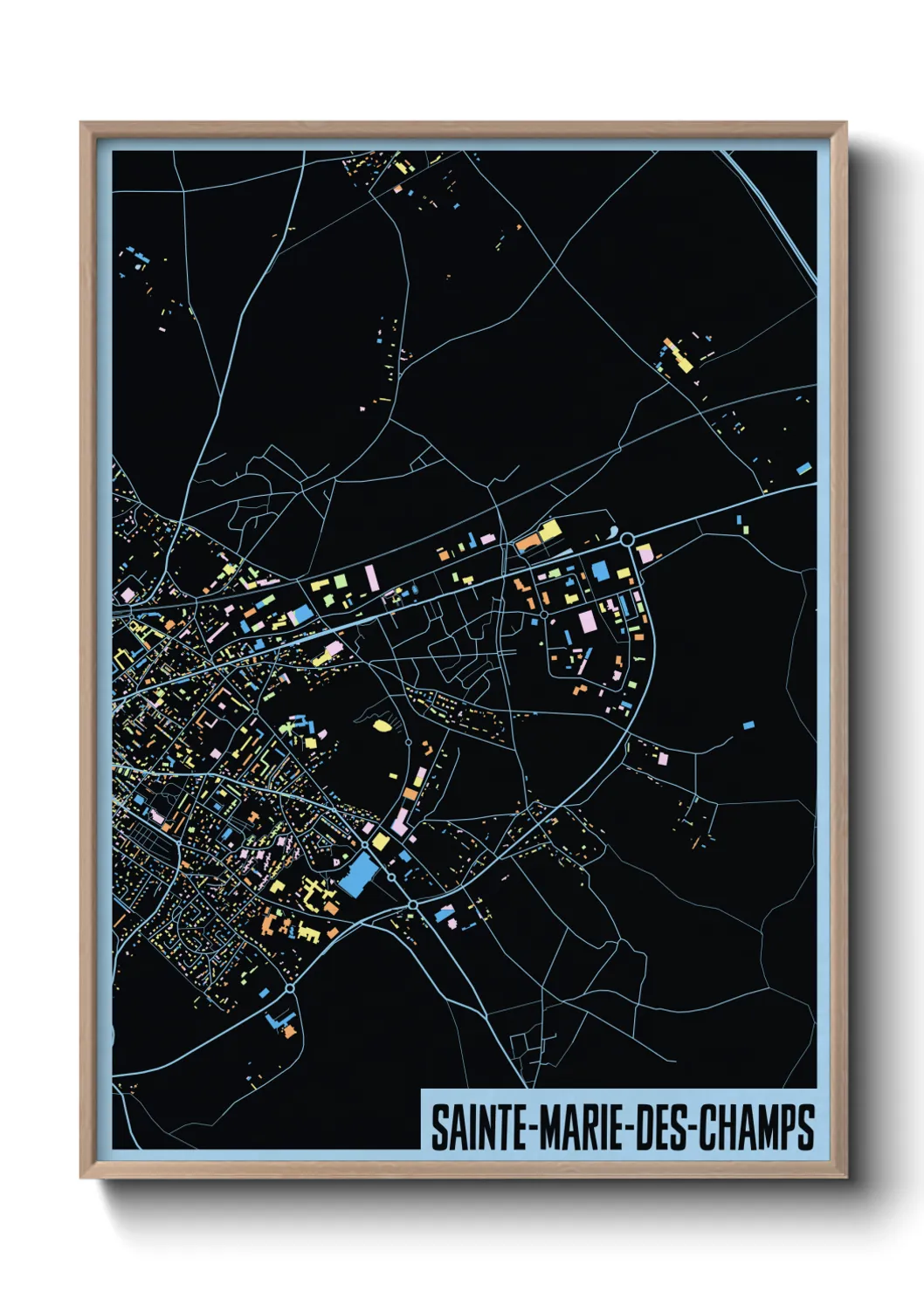 Une affiche de carte sur Sainte-Marie-des-Champs