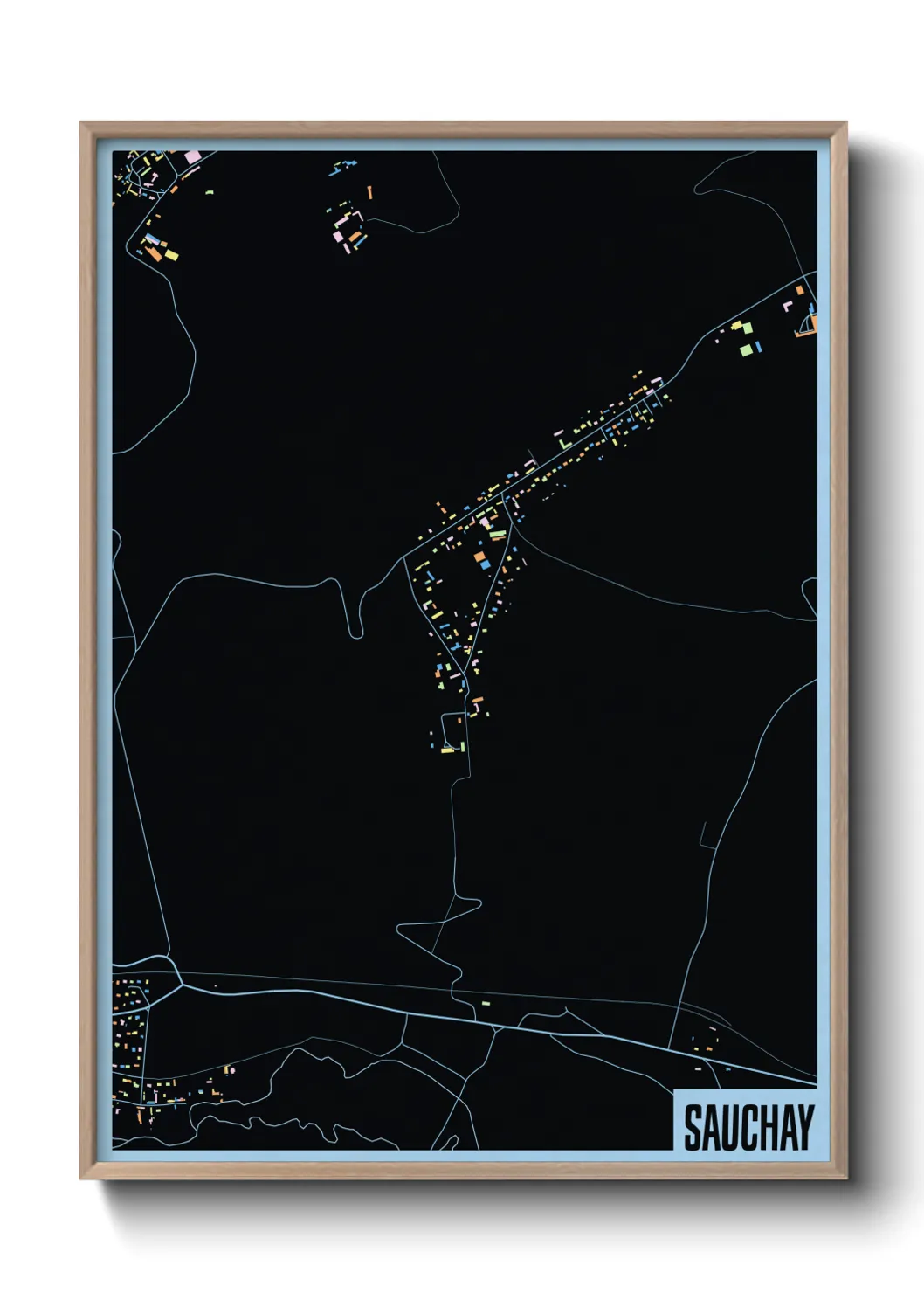 Une affiche de carte sur Sauchay