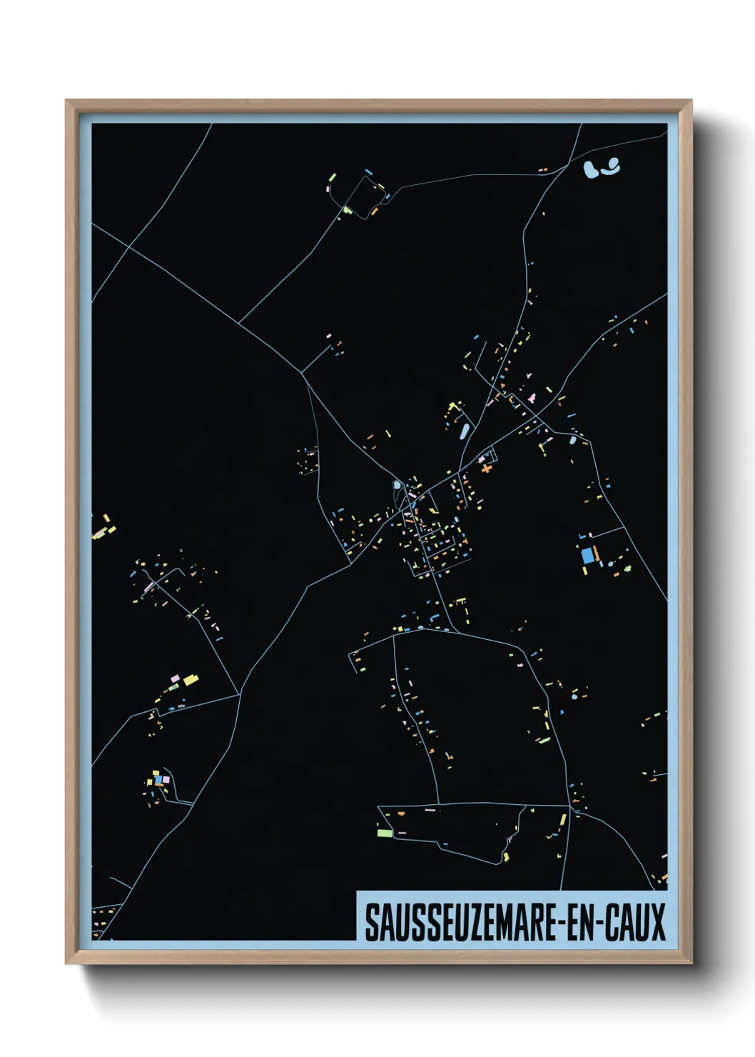 Une affiche de carte sur Sausseuzemare-en-Caux