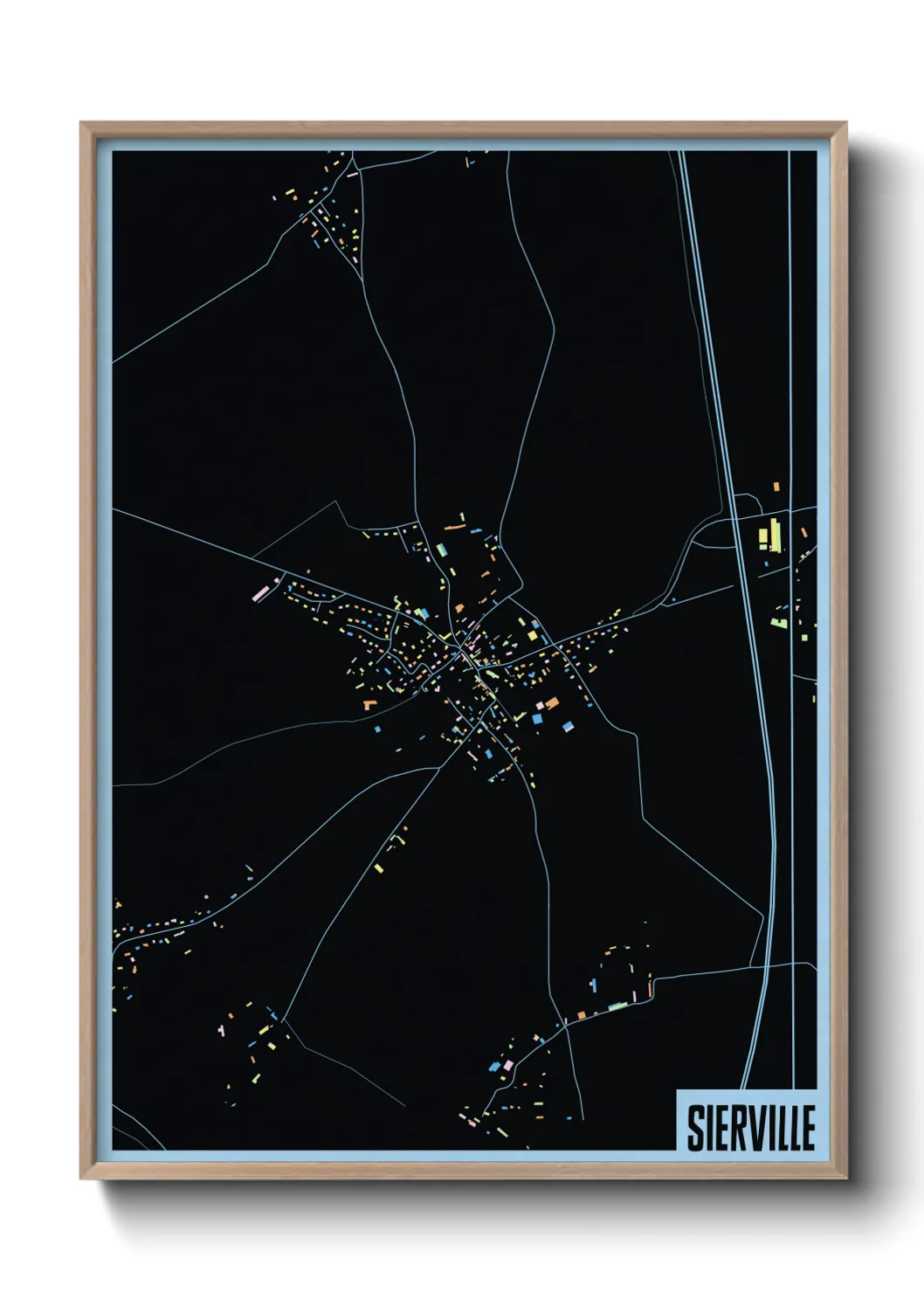 Une affiche de carte sur Sierville