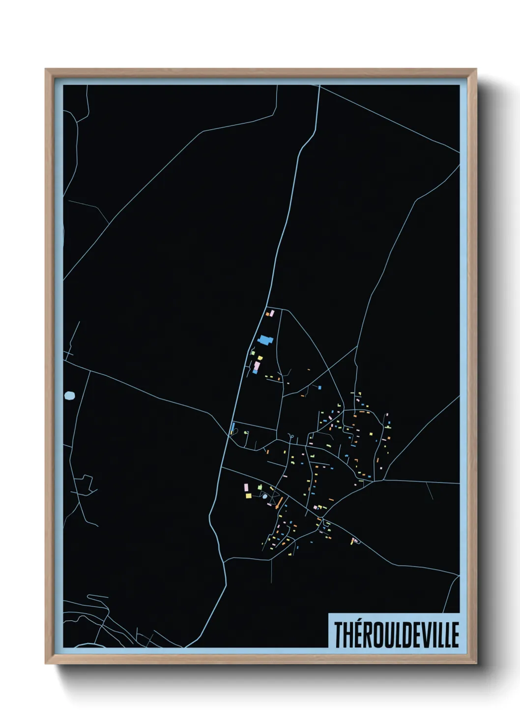 Une affiche de carte sur Thérouldeville