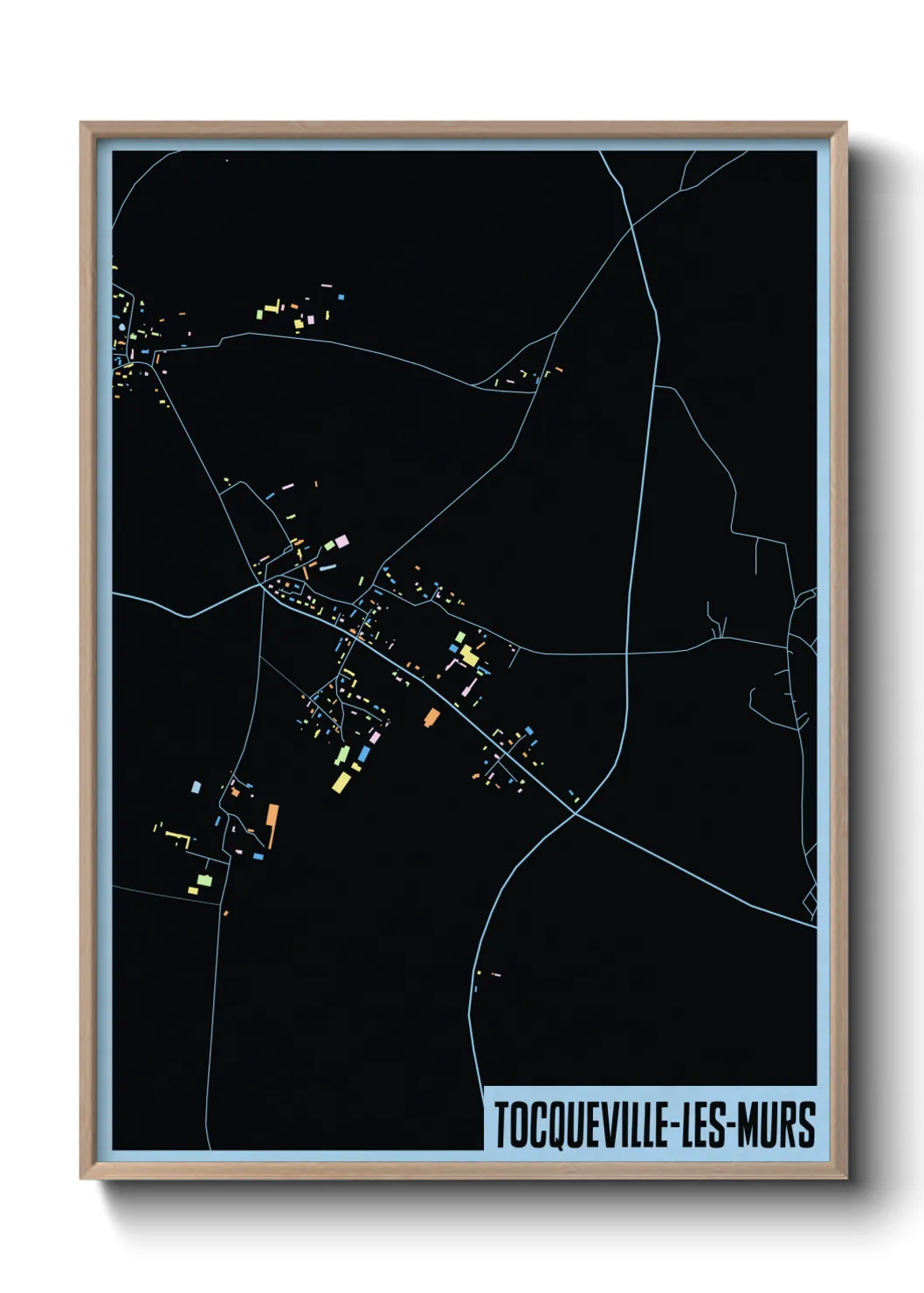 Une affiche de carte sur Tocqueville-les-Murs