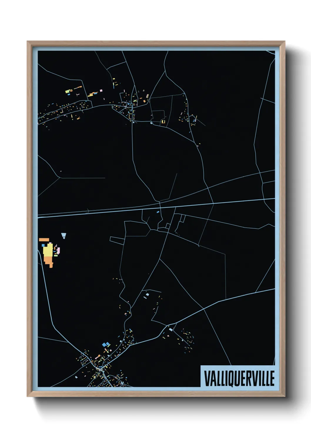 Une affiche de carte sur Valliquerville