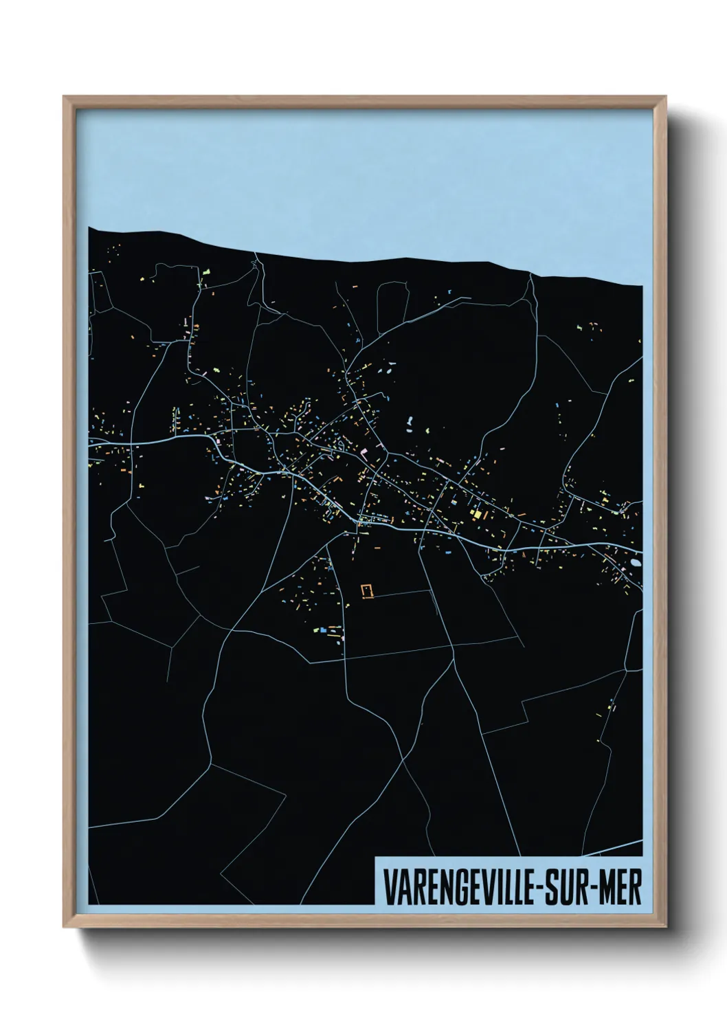 Une affiche de carte sur Varengeville-sur-Mer