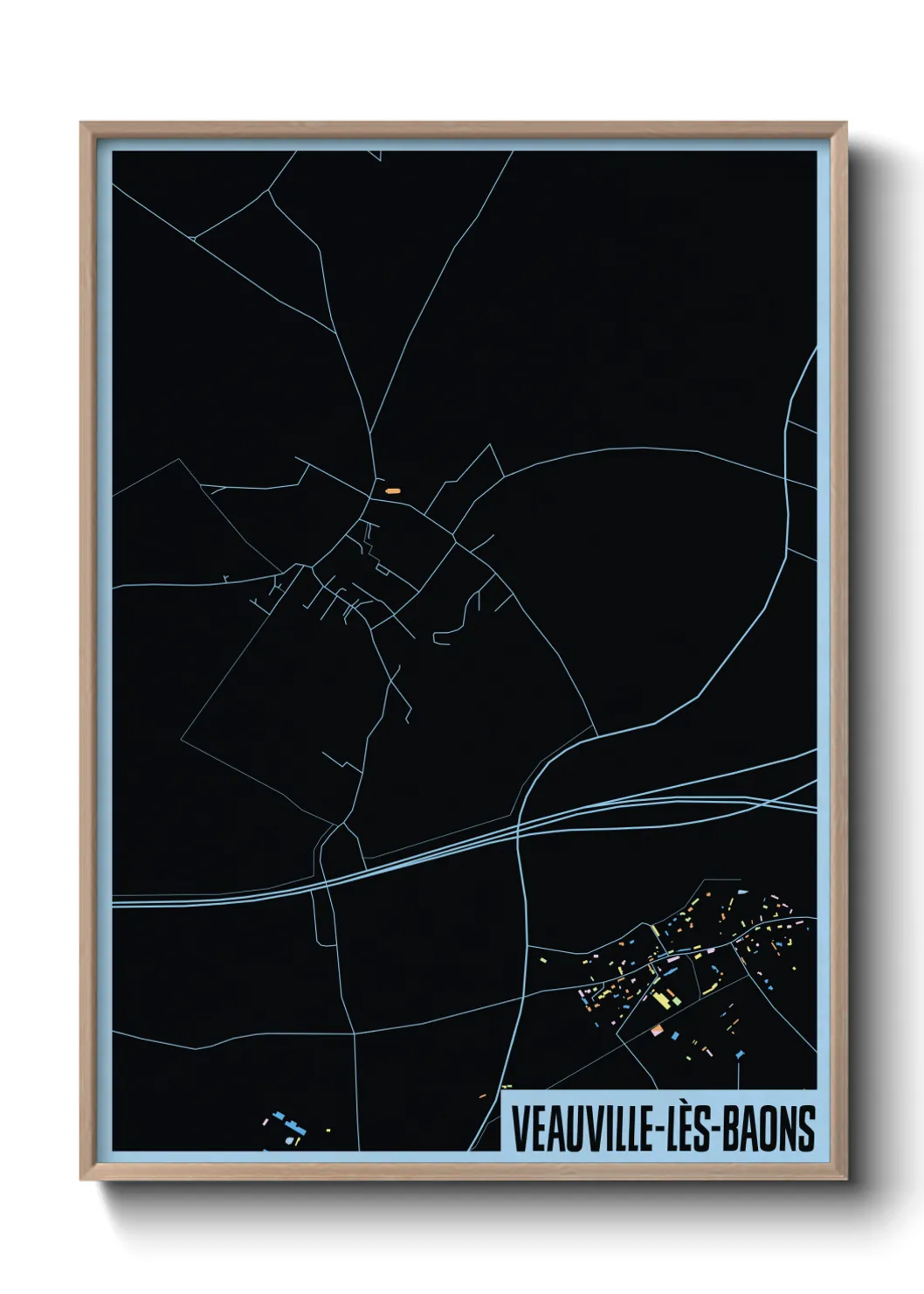 Une affiche de carte sur Veauville-lès-Baons