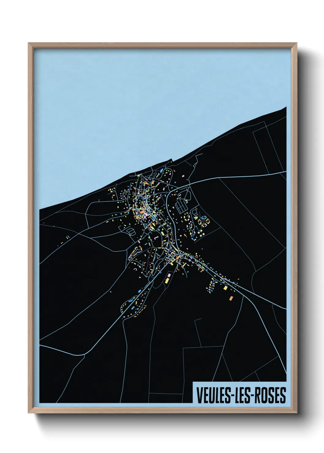 Une affiche de carte sur Veules-les-Roses