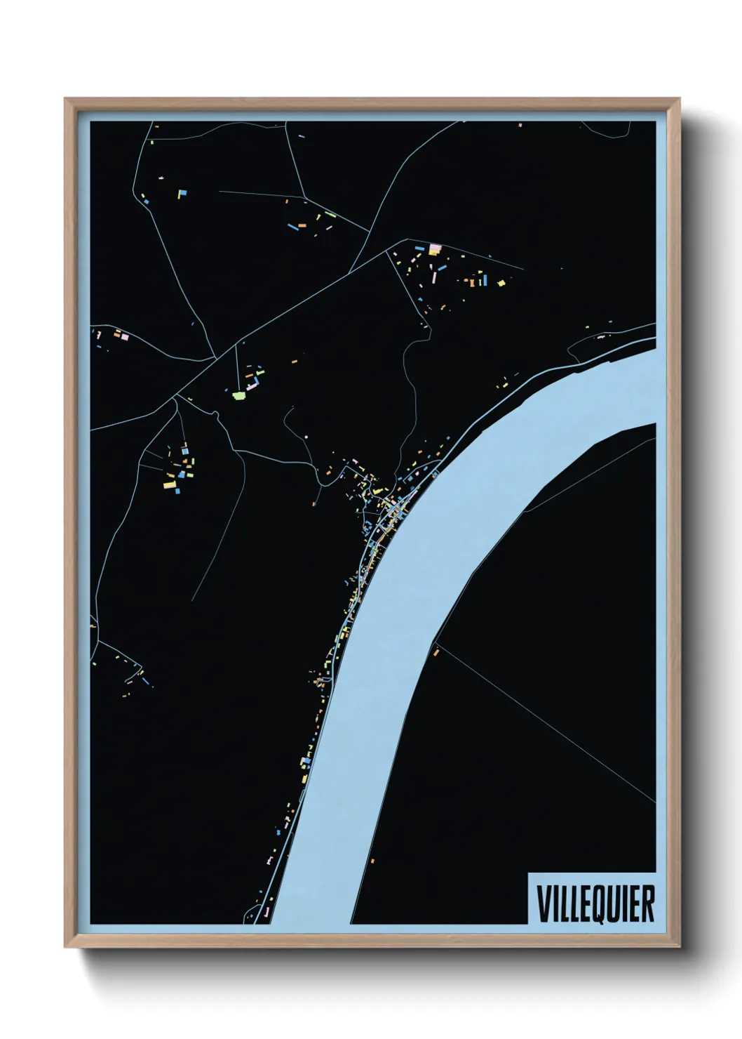 Une affiche de carte sur Villequier