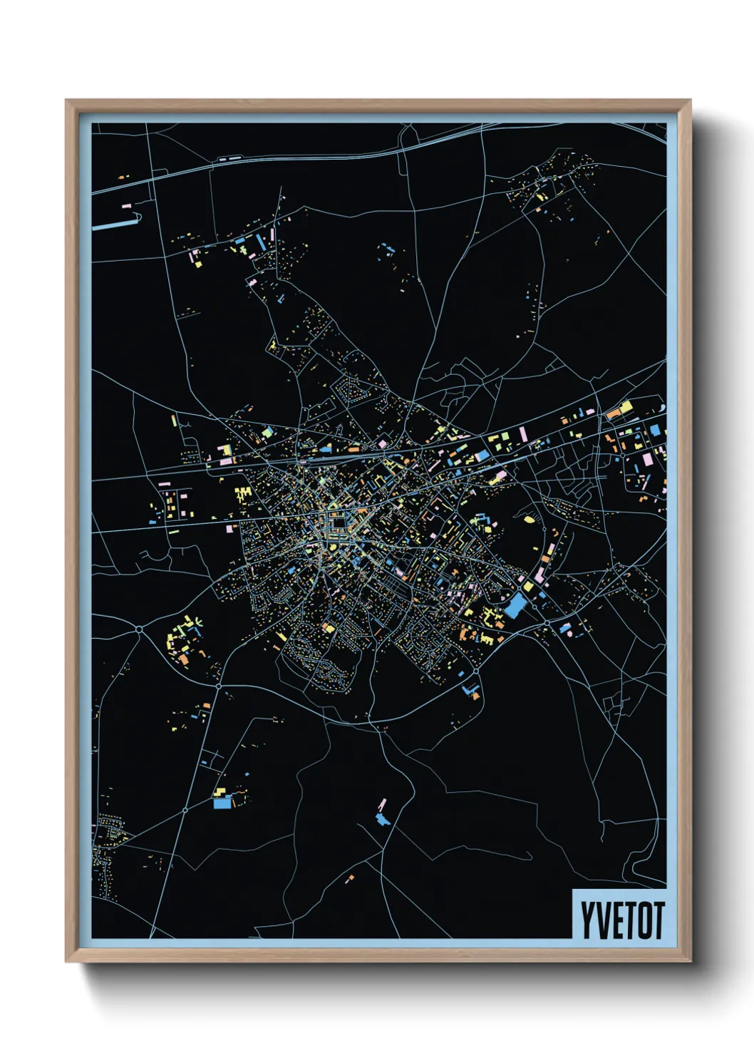 Une affiche de carte sur Yvetot