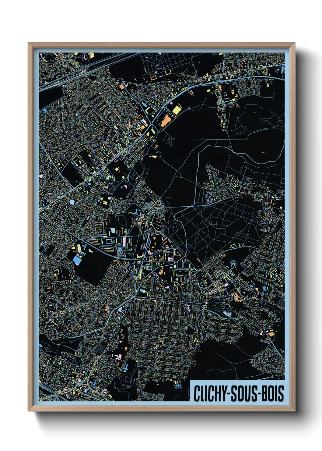 Une affiche de carte sur Clichy-sous-Bois