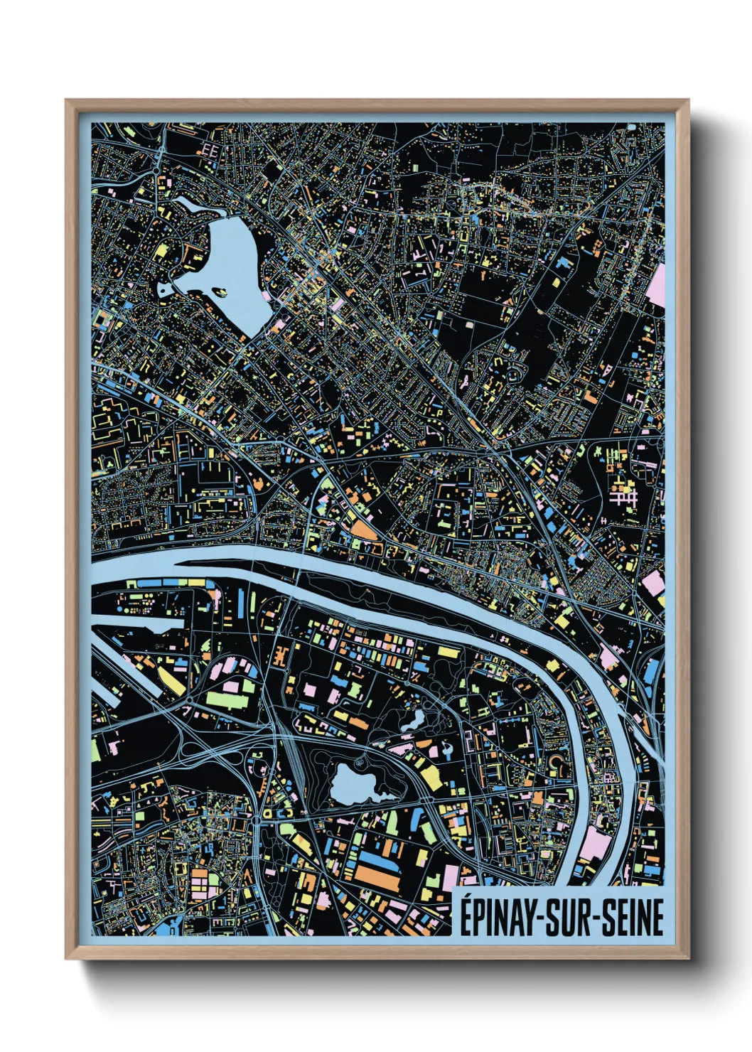 Une affiche de carte sur Épinay-sur-Seine