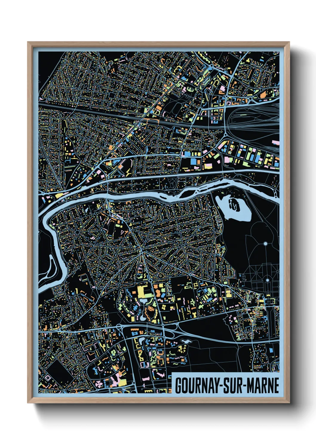Une affiche de carte sur Gournay-sur-Marne
