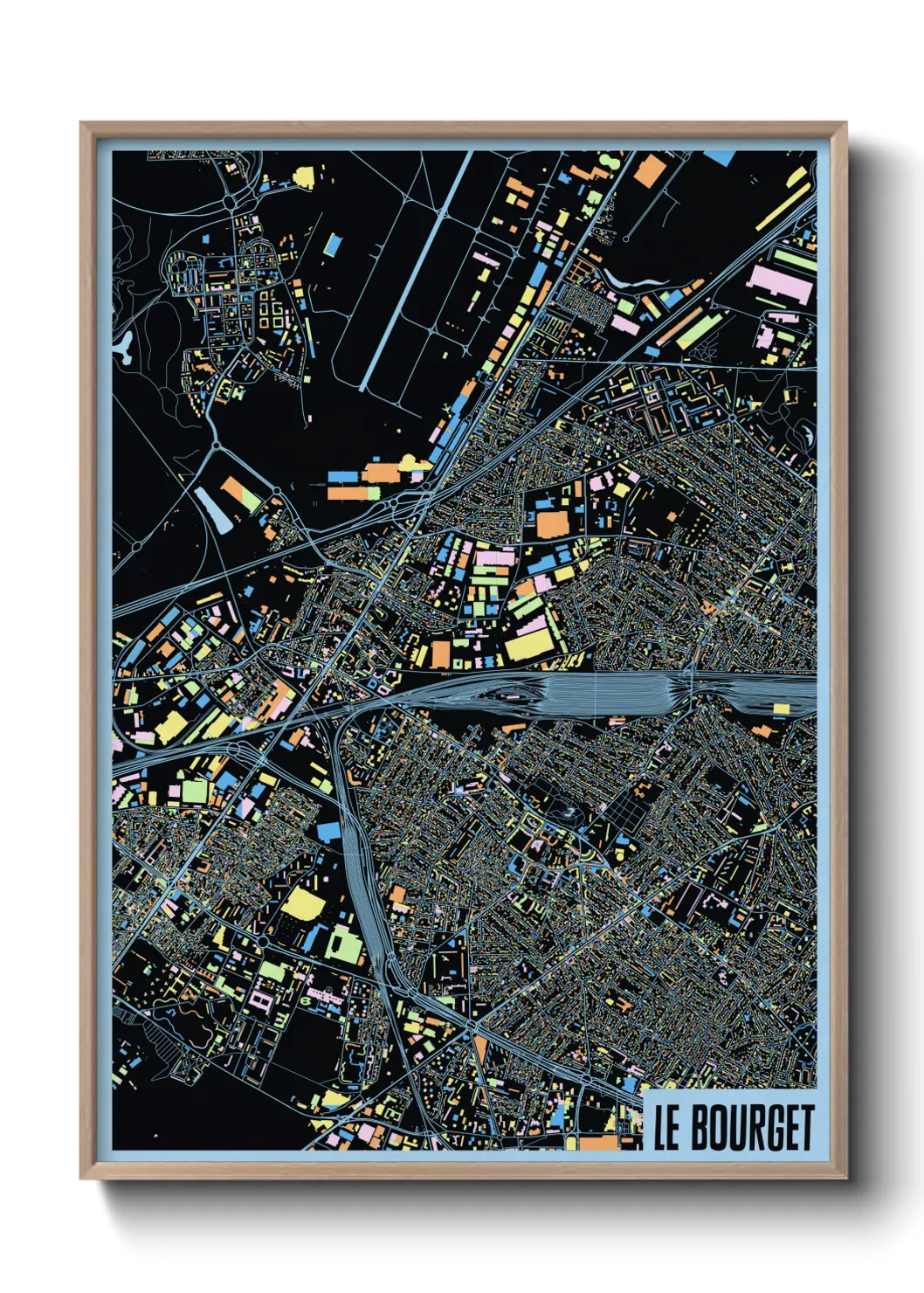 Une affiche de carte sur Le Bourget