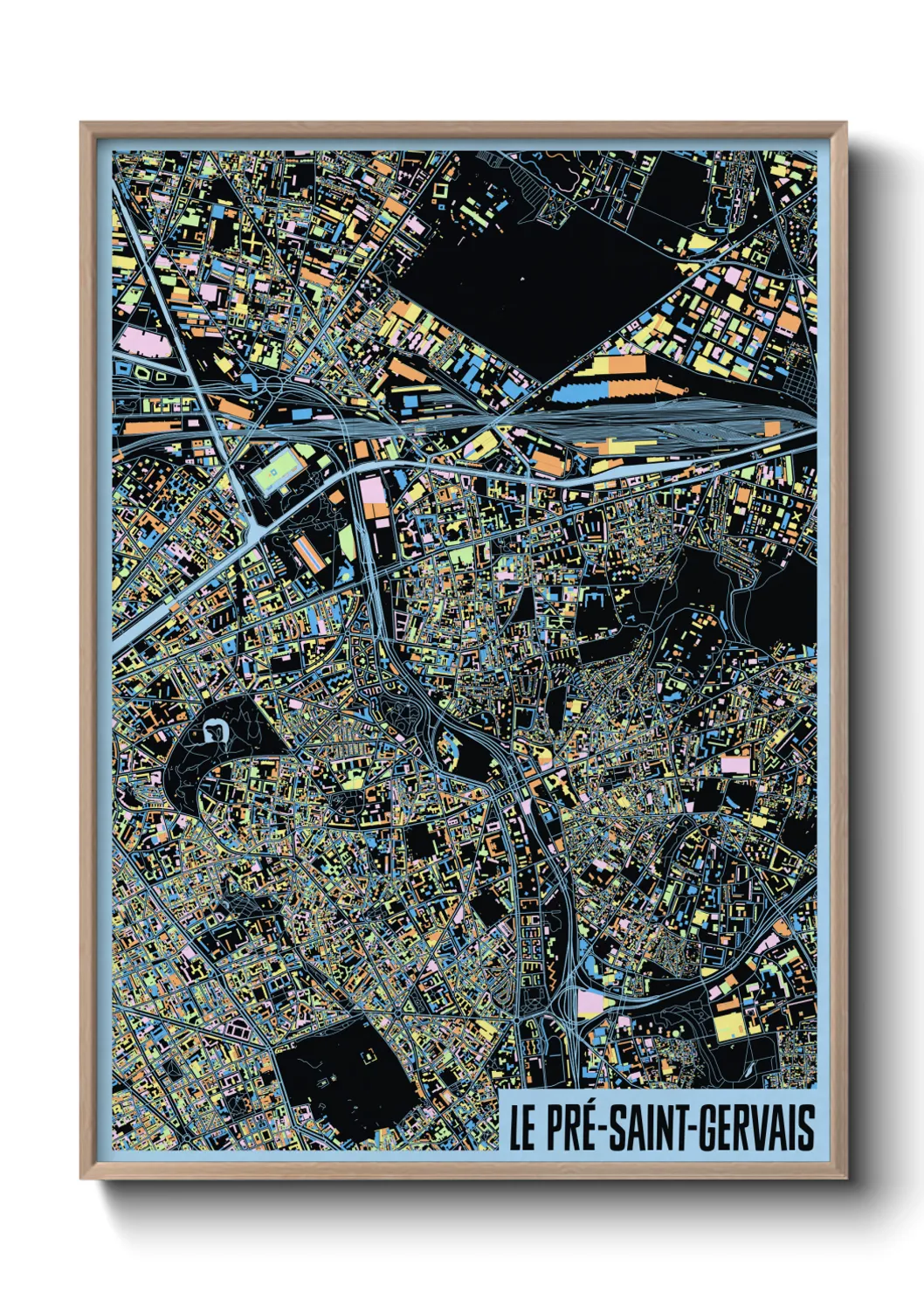 Une affiche de carte sur Le Pré-Saint-Gervais