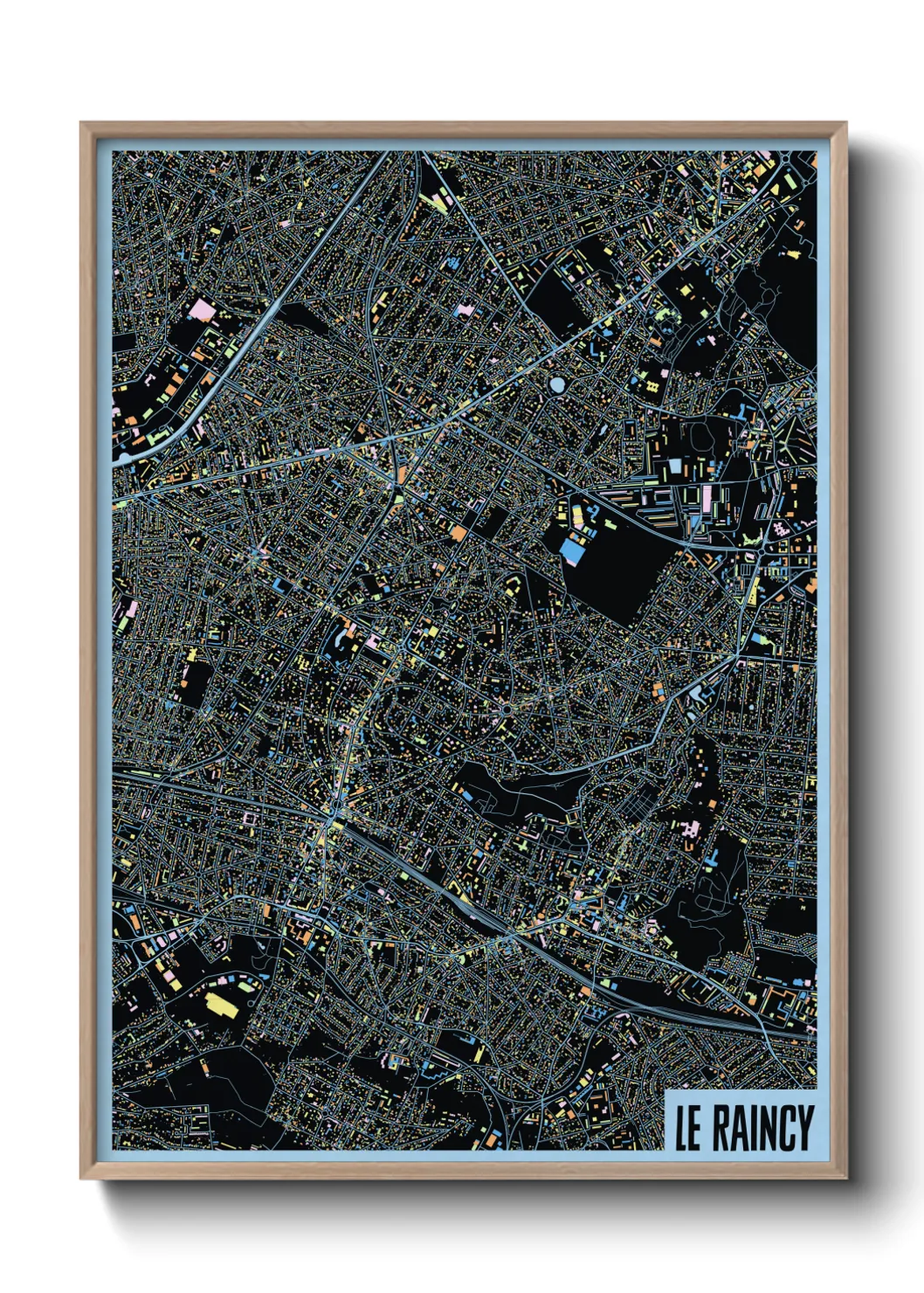 Une affiche de carte sur Le Raincy