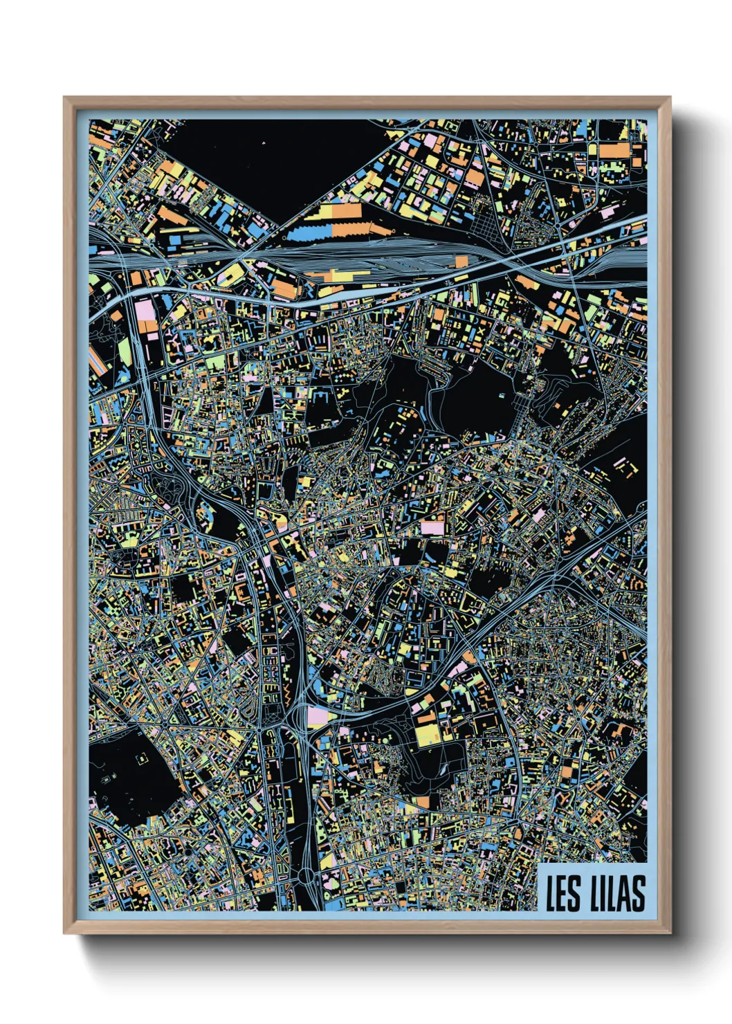 Une affiche de carte sur Les Lilas