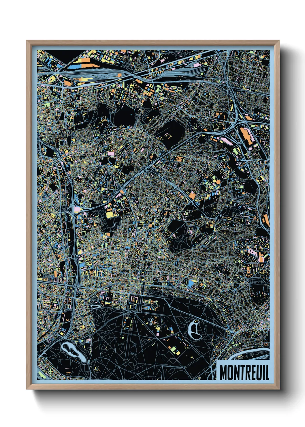 Une affiche de carte sur Montreuil