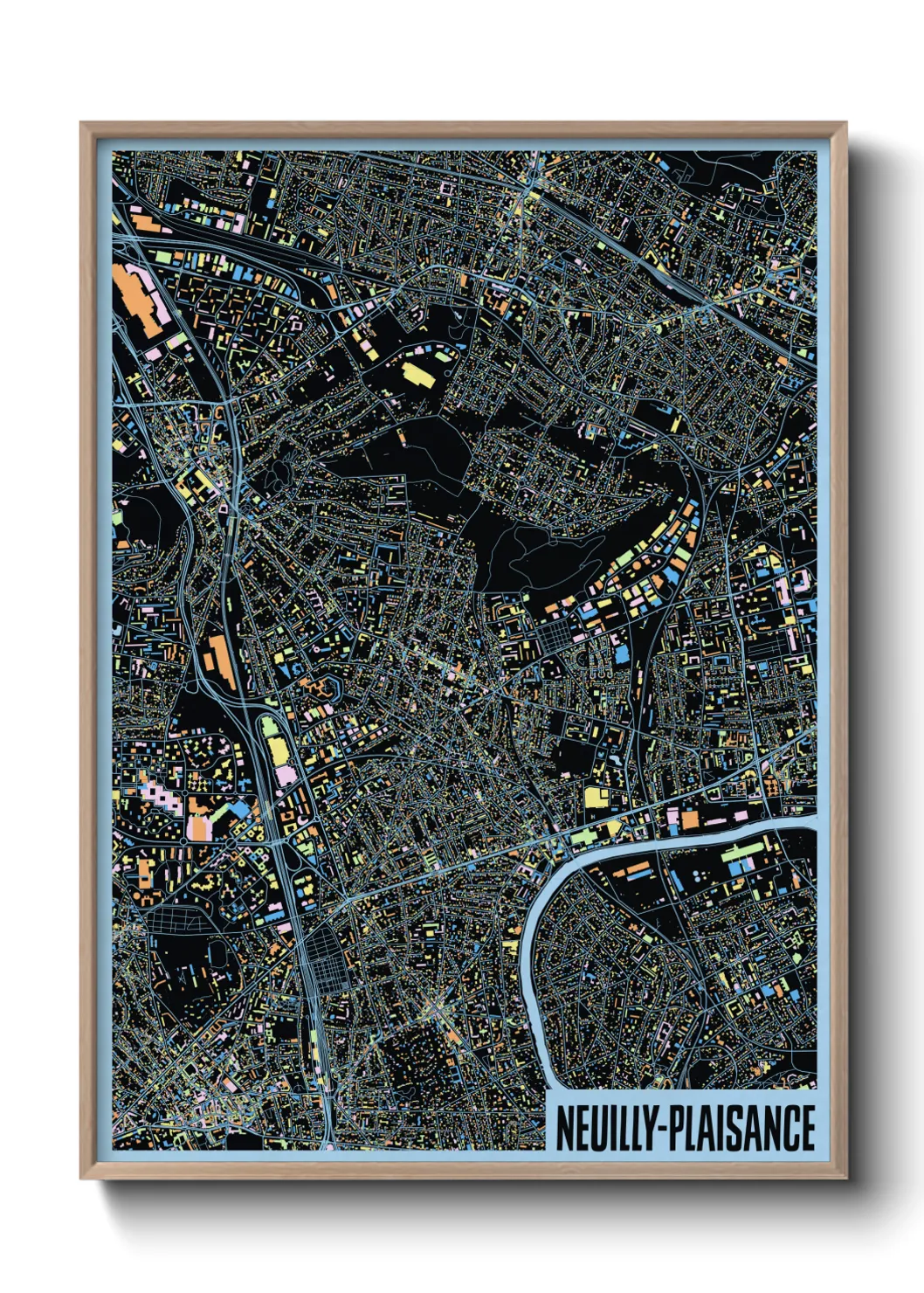 Une affiche de carte sur Neuilly-Plaisance