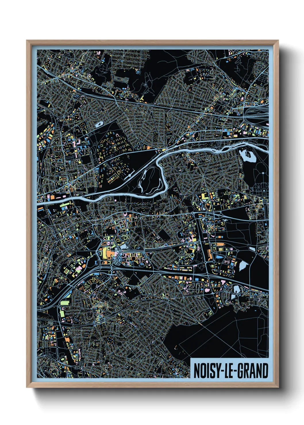 Une affiche de carte sur Noisy-le-Grand