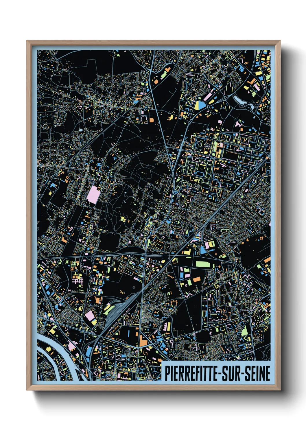 Une affiche de carte sur Pierrefitte-sur-Seine