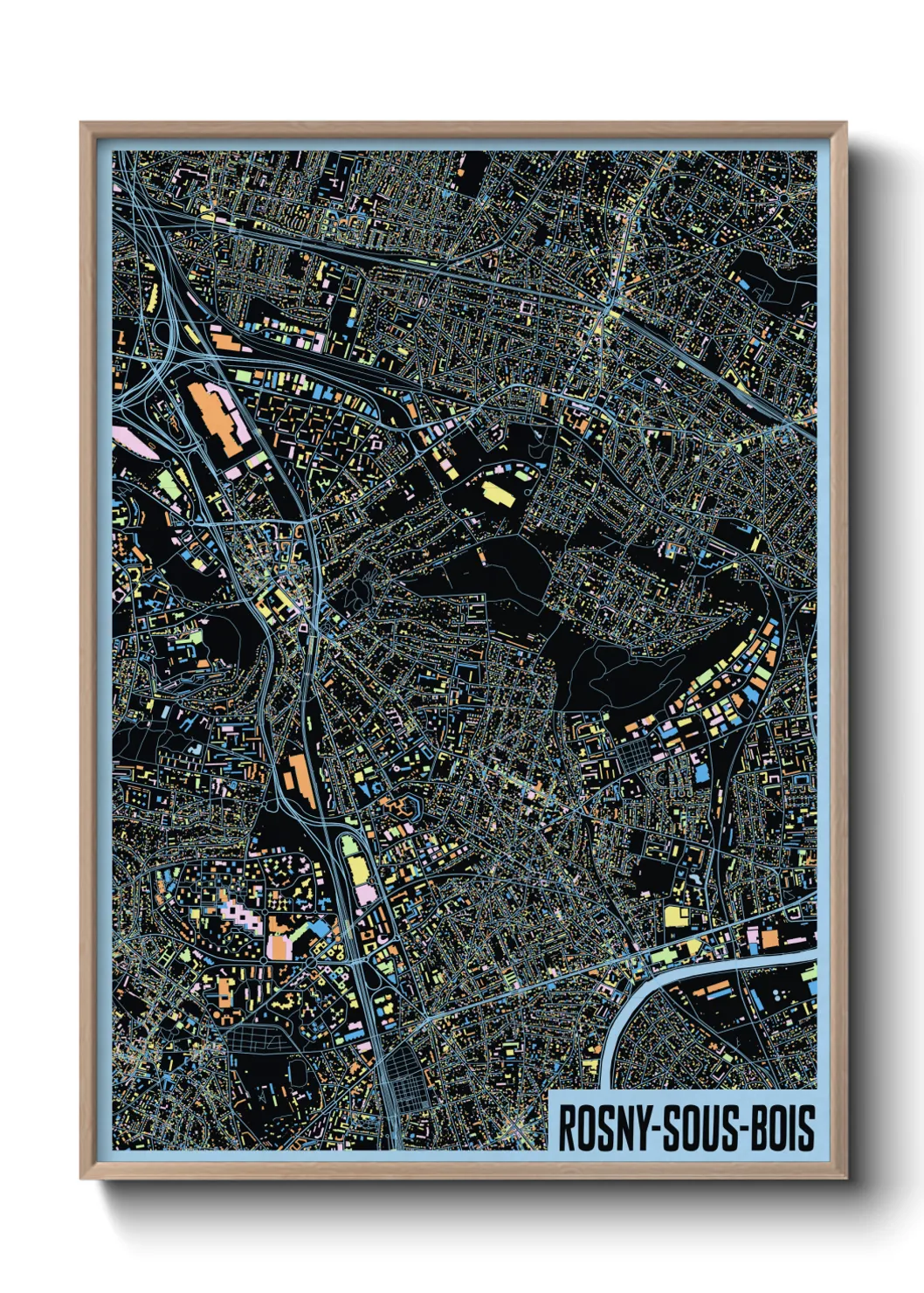 Une affiche de carte sur Rosny-sous-Bois