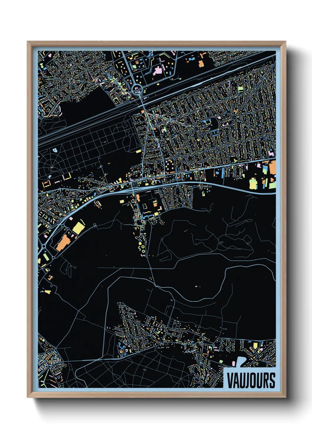 Une affiche de carte sur Vaujours