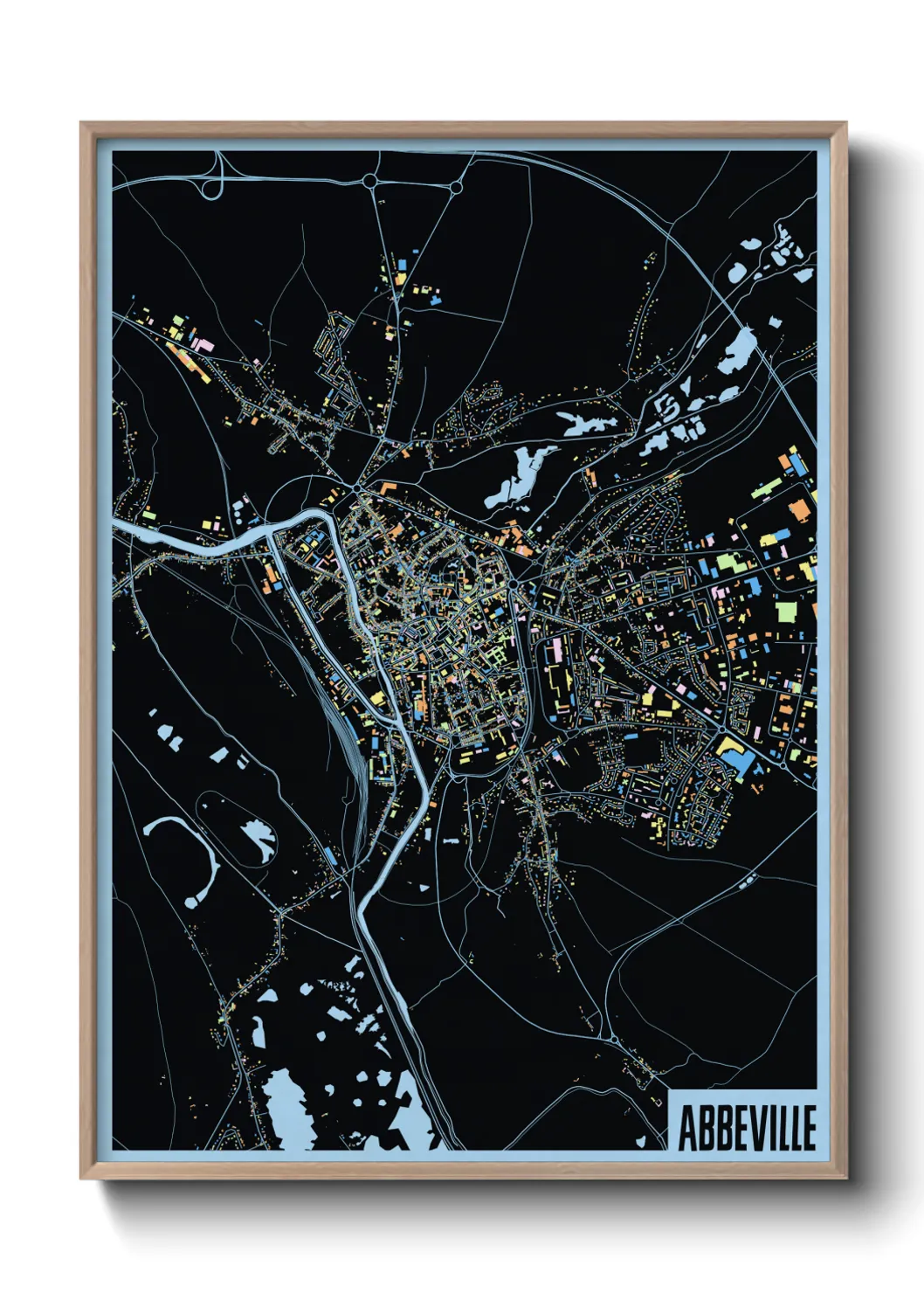 Une affiche de carte sur Abbeville