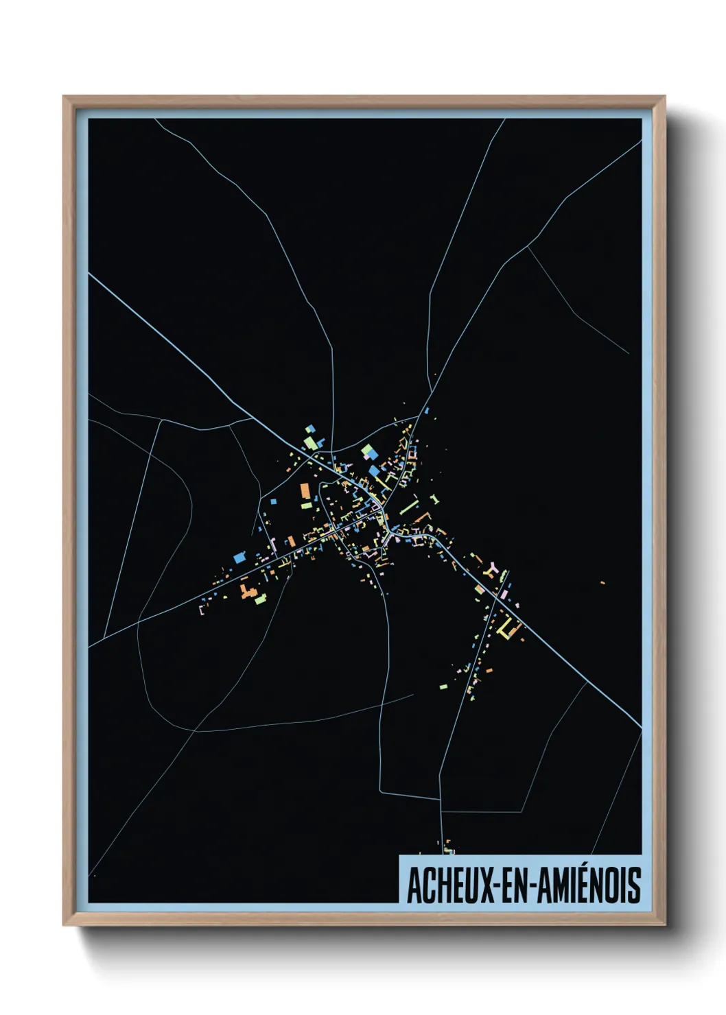 Une affiche de carte sur Acheux-en-Amiénois