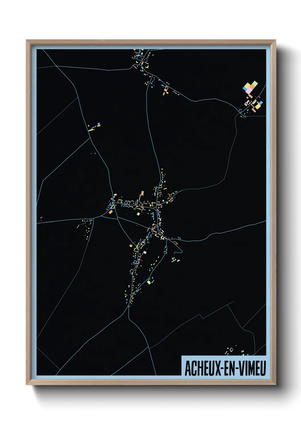 Une affiche de carte sur Acheux-en-Vimeu
