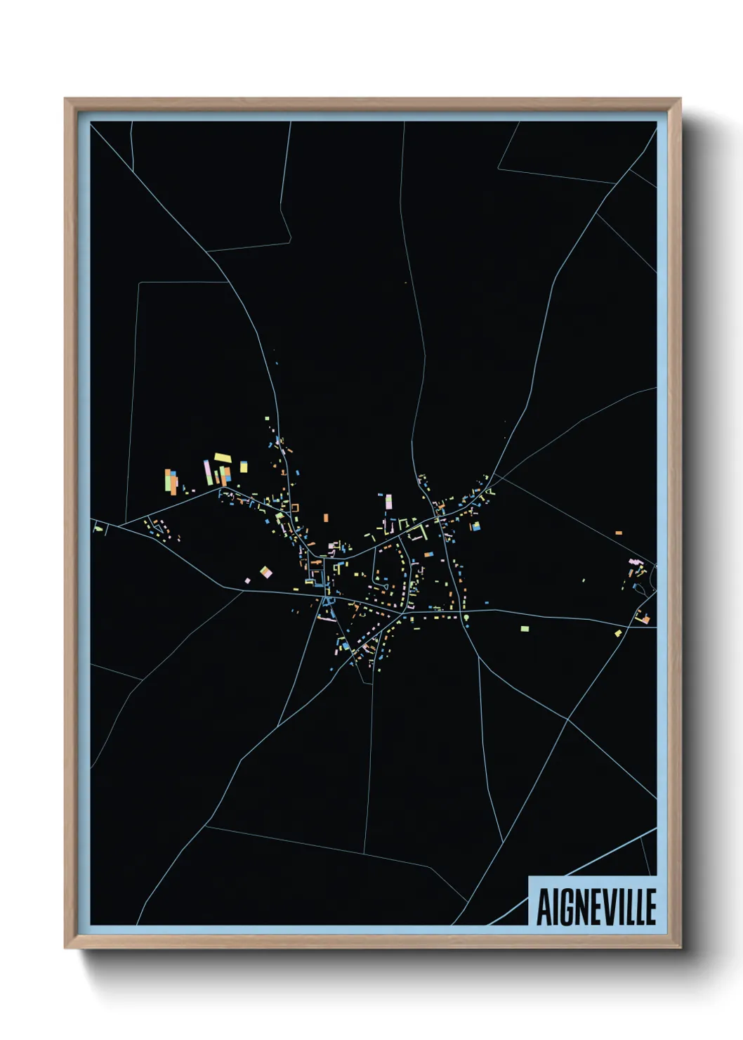 Une affiche de carte sur Aigneville